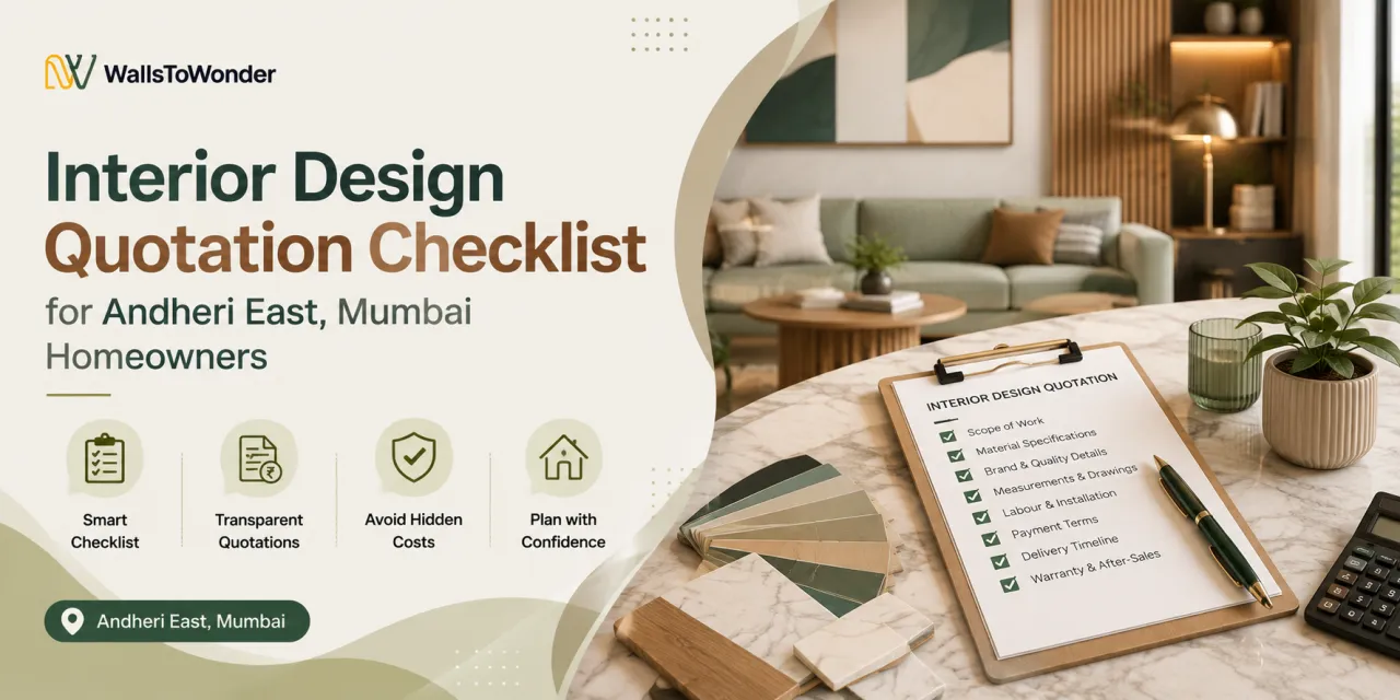 Interior Design Quotation Checklist for Andheri East, Mumbai Homeowners