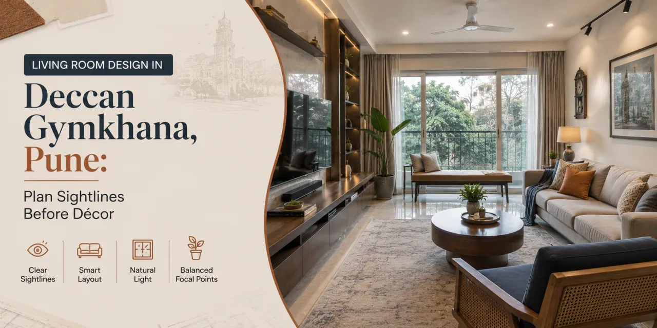 Living Room Design in Deccan Gymkhana, Pune: Plan Sightlines Before Décor