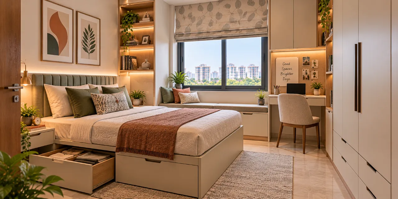 Small Bedroom Interior Design Ideas with Smart Storage