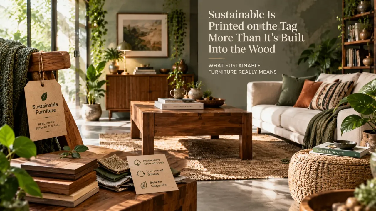 Discover what sustainable furniture really means beyond labels and green marketing. Genuine sustainable furniture considers responsibly sourced materials, low-impact finishes, durability, repairability, and long-term use rather than relying on a sustainability tag alone. Learn how to make more informed choices when selecting eco-friendly furniture for your home