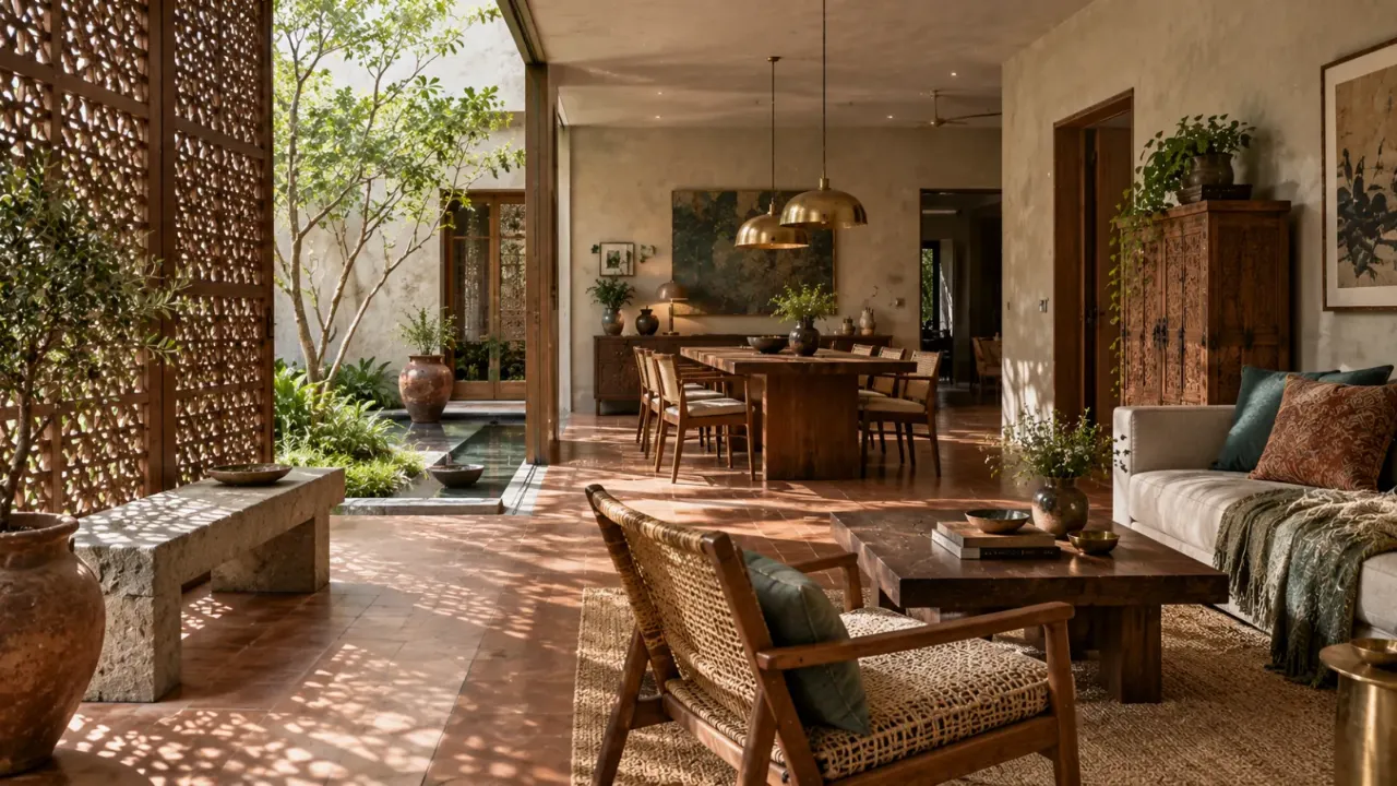 Discover how traditional materials are making a comeback in Indian interiors, bringing warmth, texture, craftsmanship, and cultural character into contemporary homes. Materials such as terracotta, natural stone, carved wood, brass, cane, and hand-finished surfaces can be reinterpreted through modern layouts and refined detailing. The result is an interior that feels rooted in Indian design while remaining fresh, functional, and timeless.