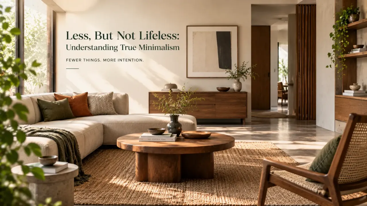 Discover what true minimalism in interior design really means: fewer distractions, but never a space without warmth or personality. Thoughtful choices in natural materials, layered textures, meaningful décor, greenery, and functional furniture can create interiors that feel calm, intentional, and lived-in. True minimalism focuses on quality, purpose, balance, and comfort rather than simply having less.