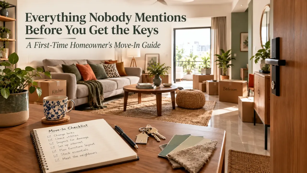 A practical first-time homeowner’s move-in guide covering the things to check, arrange, and prepare before settling into a new home. From changing locks and checking utilities to inspecting damage, setting up internet, planning furniture, stocking essentials, and organising the first few days, these overlooked steps can make moving in smoother and less stressful. Discover essential new homeowner tips and move-in checklist ideas for starting life in your new home with greater confidence.