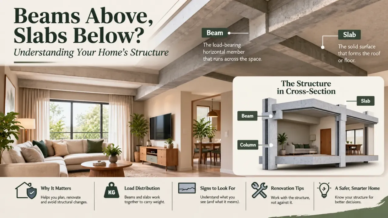 Understand the difference between beams, slabs, and columns in a home’s structure and how these essential components work together to support the building. Learn how structural elements affect interior design, ceiling layouts, renovation planning, and safe home alterations, helping you make informed decisions before modifying walls or installing heavy fixtures. Discover practical insights into residential building structure so you can plan a functional, well-designed home without compromising structural safety.