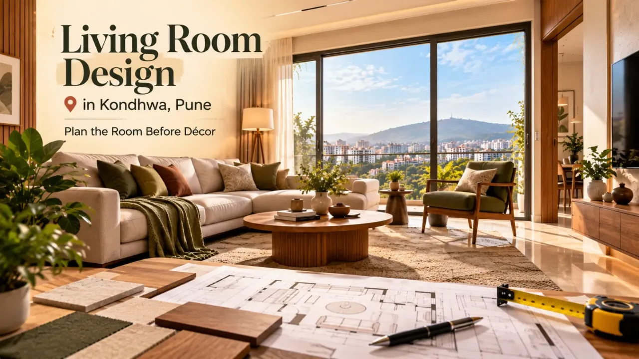 Explore living room design in Kondhwa, Pune, with practical tips on space planning, furniture placement, lighting, and décor. Discover how thoughtful layouts and natural materials can create a stylish, comfortable, and functional living space