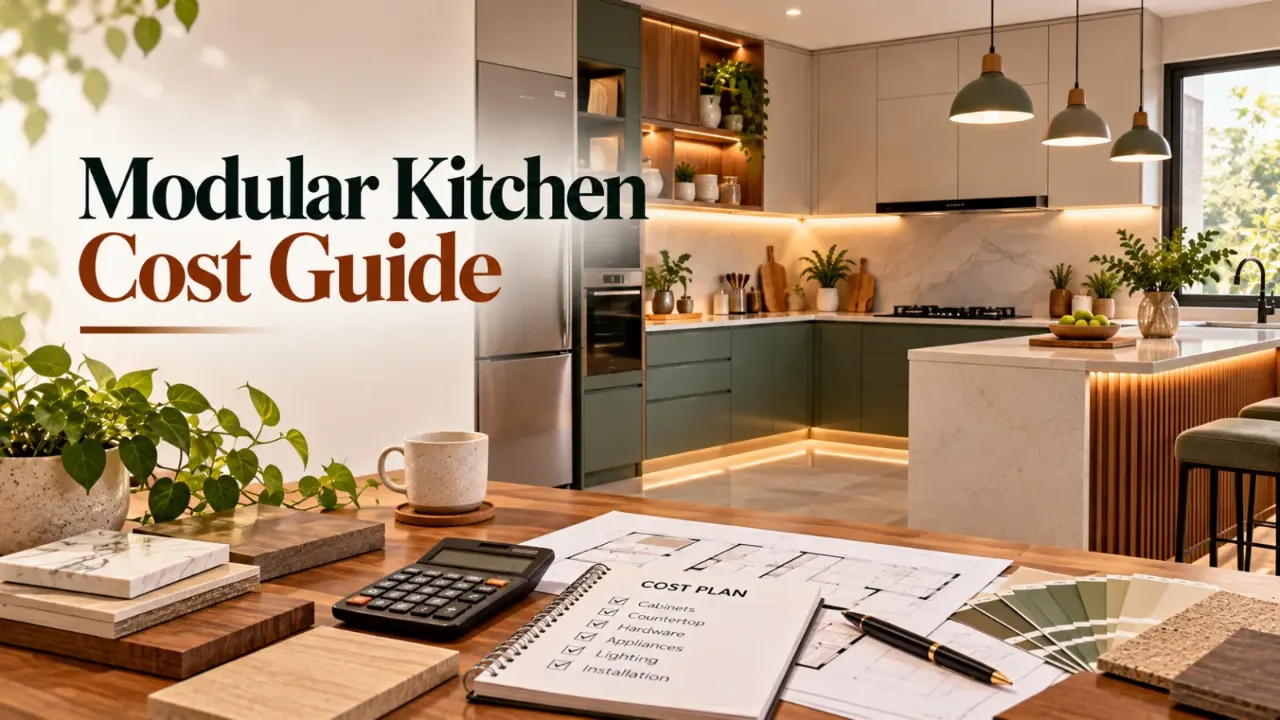 Explore a practical modular kitchen cost guide covering cabinetry, countertop materials, finishes, hardware, storage accessories, and installation expenses. Learn which factors influence modular kitchen pricing and how to compare materials, optimise storage, and plan a stylish, functional kitchen that fits your budget.