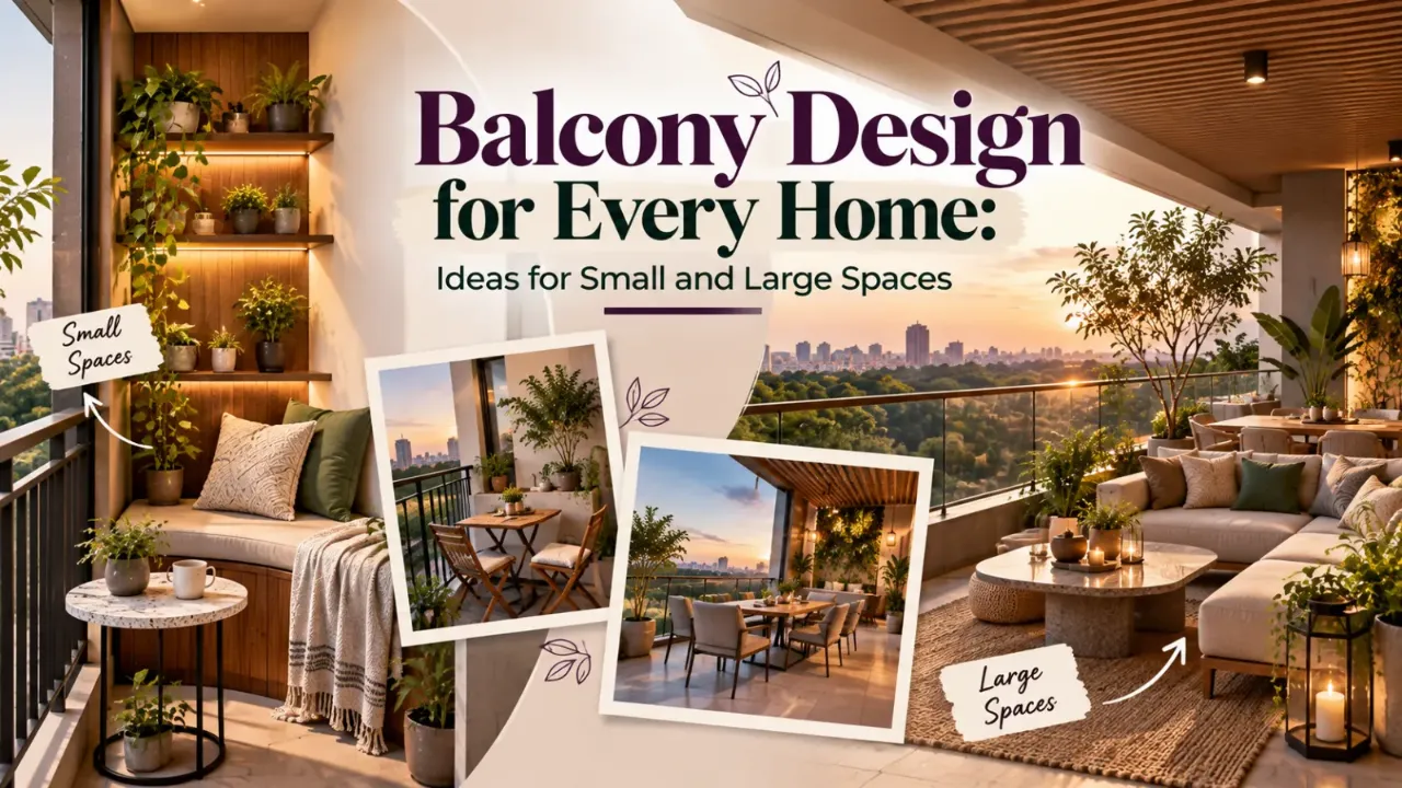 Explore inspiring balcony design ideas for small and large homes, from compact apartment balconies with vertical gardens and space-saving seating to spacious terraces with stylish lounge areas, outdoor dining, and ambient lighting. Discover practical balcony décor, furniture, and greenery ideas to transform any outdoor space into a beautiful, comfortable, and functional retreat.