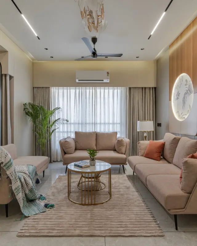 Living Room, Luxury style from Luxury 3 BHK Home Interior at Sky City, Shela, Ahmedabad in Sky City by sn interior studio