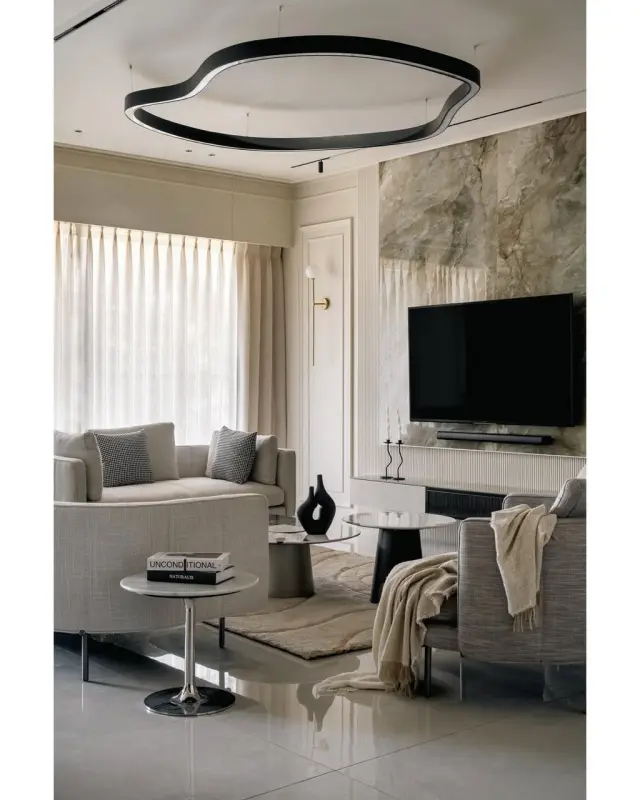 Living Room, Luxury style from Luxury 3BHK Interior Design in Ramdev Nagar by sn interior studio