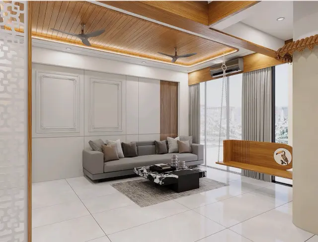 Living Room, Luxury style from Luxury 3BHK Residential Interior in Ahmedabad by Majesty interio