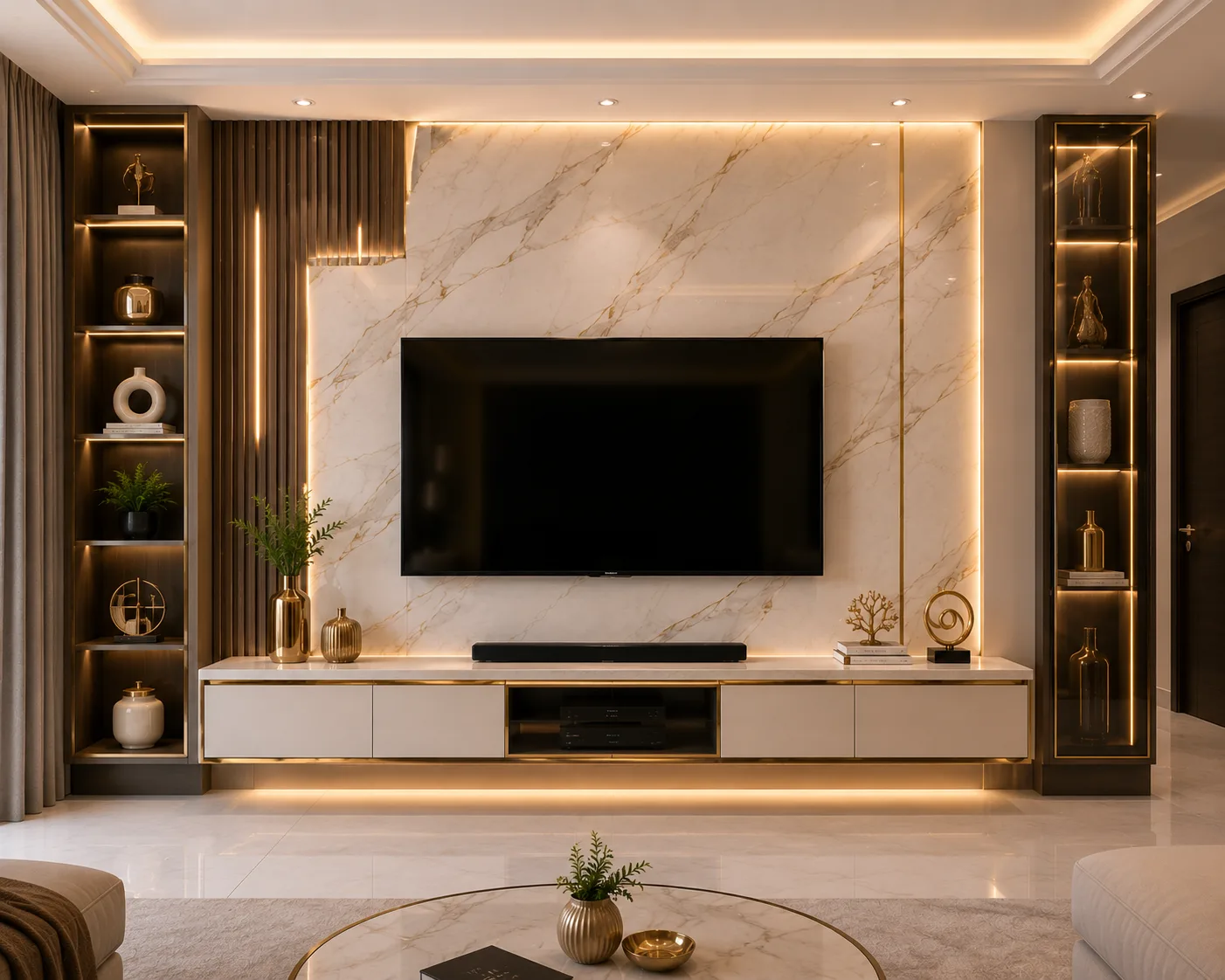 Featured project view, Modern style from Modern 3 BHK Apartment Interiors in Kondapur in Kondapur by baadar singh chouhan