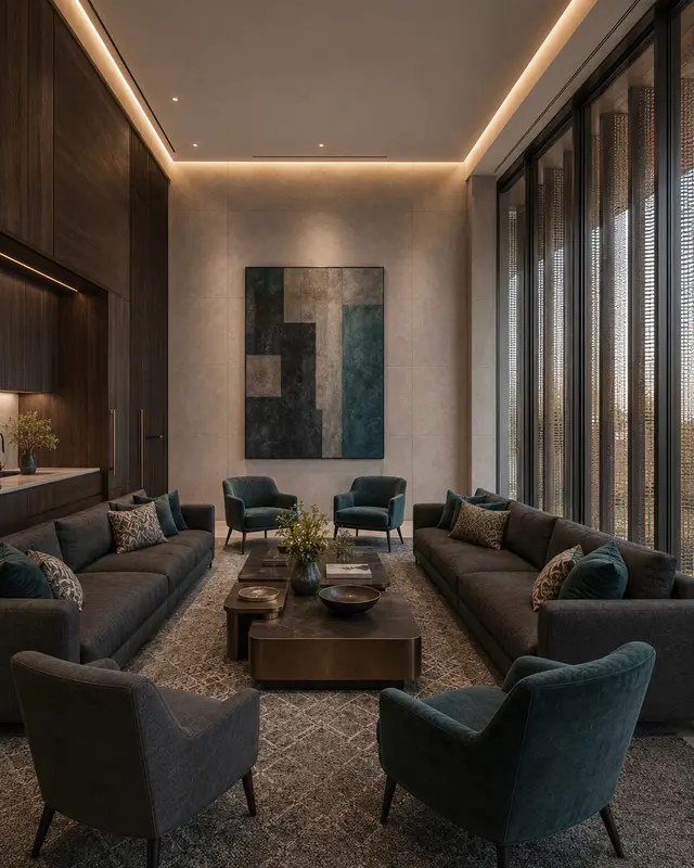 Living Room, Modern style from Modern Turnkey Residential Interior Project in Pune in Pune by Matrix FMS (Interiors) India Pvt Ltd