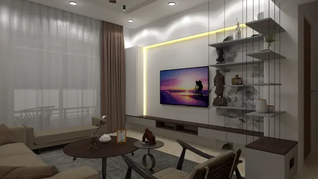 Mondrian-Inspired Contemporary 3 BHK Interior in Talegaon Dabhade project