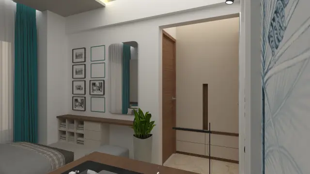 Bedroom, Contemporary style from Mondrian-Inspired Contemporary 3 BHK Interior in Talegaon Dabhade in Talegaon Dabhade by Amey Ramchandra Sanas