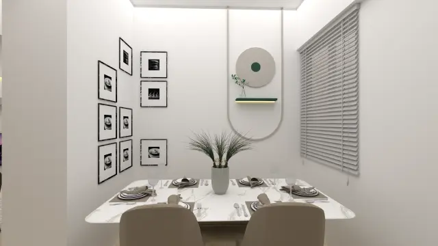 Dining Room, Contemporary style from Mondrian-Inspired Contemporary 3 BHK Interior in Talegaon Dabhade in Talegaon Dabhade by Amey Ramchandra Sanas