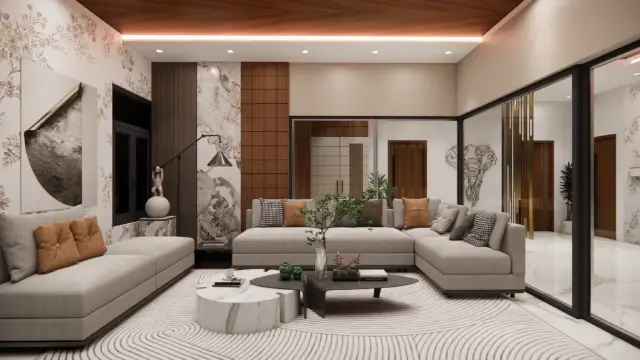 Living Room, Modern style from Modern Villa Living Room Interior in Chennai by EPS Interior Industries