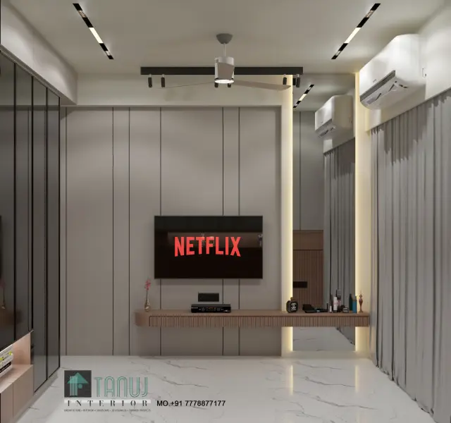 Guest Bedroom, Modern style from Modern 3BHK Turnkey Interior in Chandkheda by Mahesh Gajjar