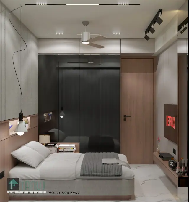 Guest Bedroom, Modern style from Modern 3BHK Turnkey Interior in Chandkheda by Mahesh Gajjar