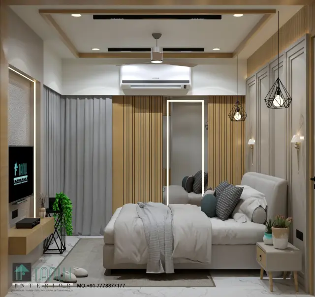 Master Bedroom, Modern style from Modern 3BHK Turnkey Interior in Chandkheda by Mahesh Gajjar