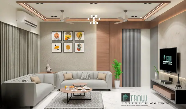 Living Room, Modern style from Modern 3BHK Turnkey Interior in Chandkheda by Mahesh Gajjar
