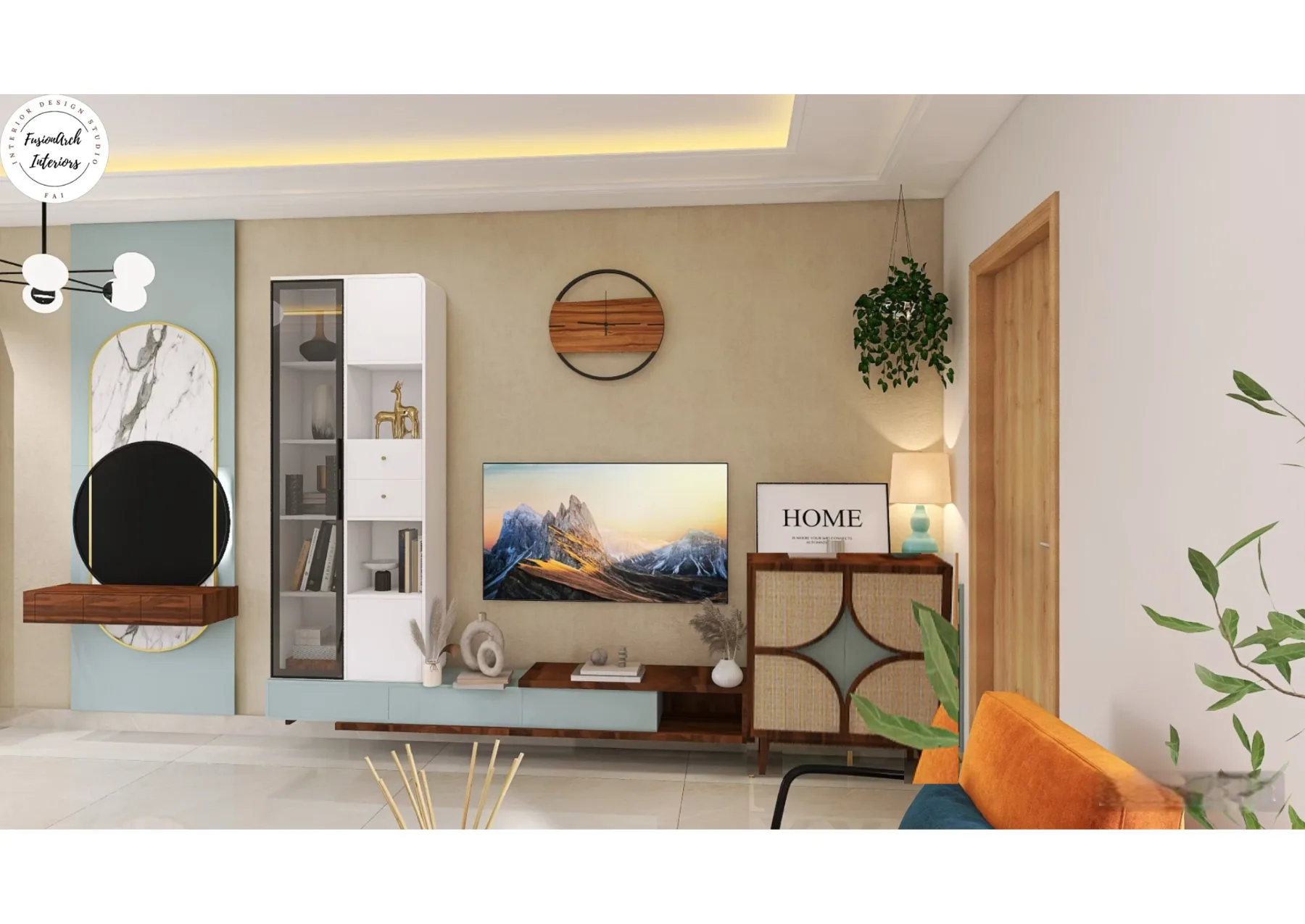 Featured project view, Contemporary style from Contemporary 3BHK Apartment Interiors in Ecospace, Newtown, Kolkata in Ecospace by Moumita Sen