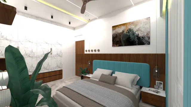 Master Bedroom, Indian Ethnic style from Modern Indian 2 BHK Interior with Muted Luxury in Kharghar in Kharghar by Amey Ramchandra Sanas
