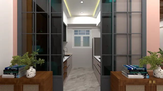 Kitchen, Indian Ethnic style from Modern Indian 2 BHK Interior with Muted Luxury in Kharghar in Kharghar by Amey Ramchandra Sanas