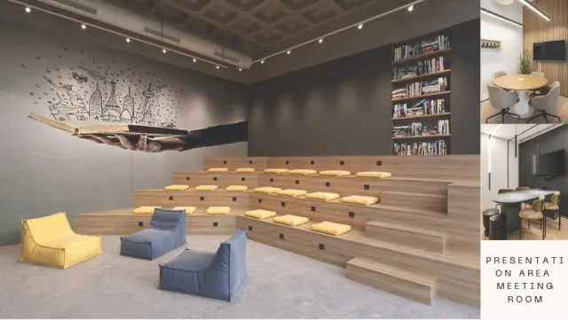 Breakout Zone / Cafeteria, Contemporary style from Contemporary Commercial Office Interior in Pune by Aditya Dixit
