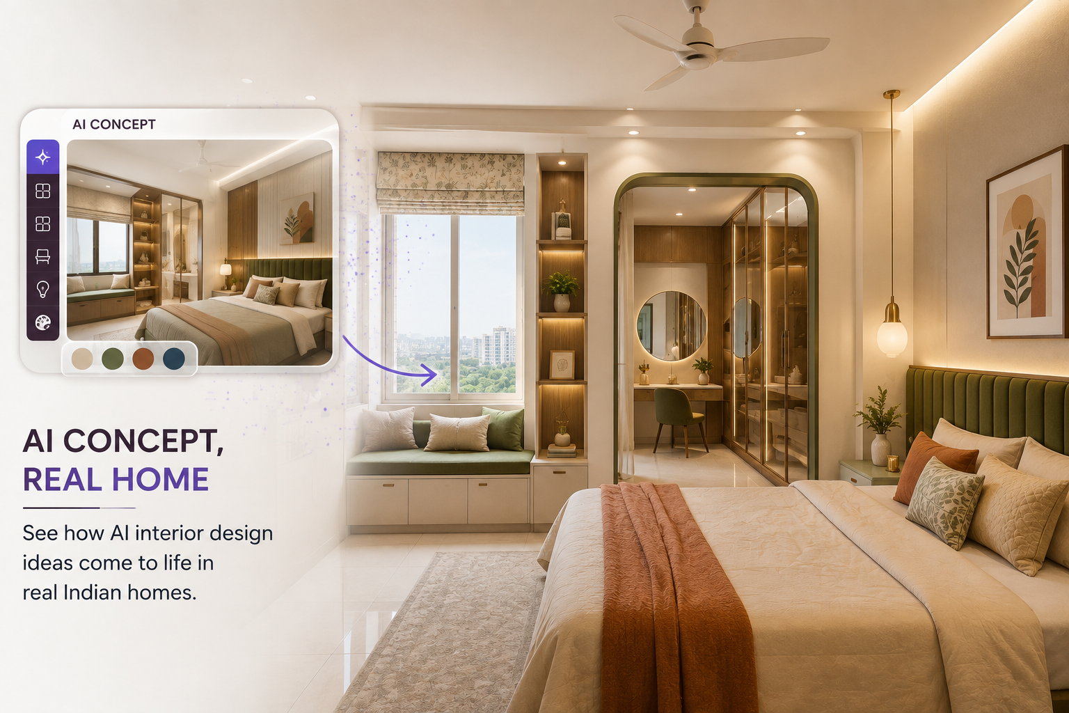 Indian bedroom and dressing area inspiration for an interior design brief