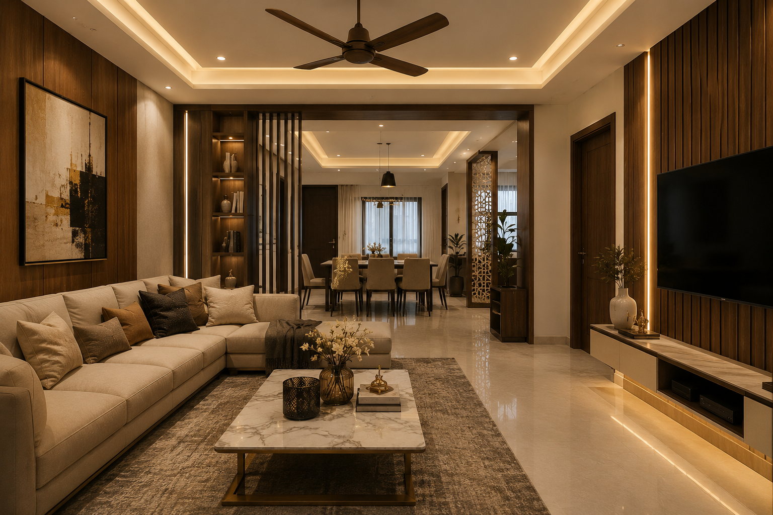 hall false ceilings by Signova Interiors