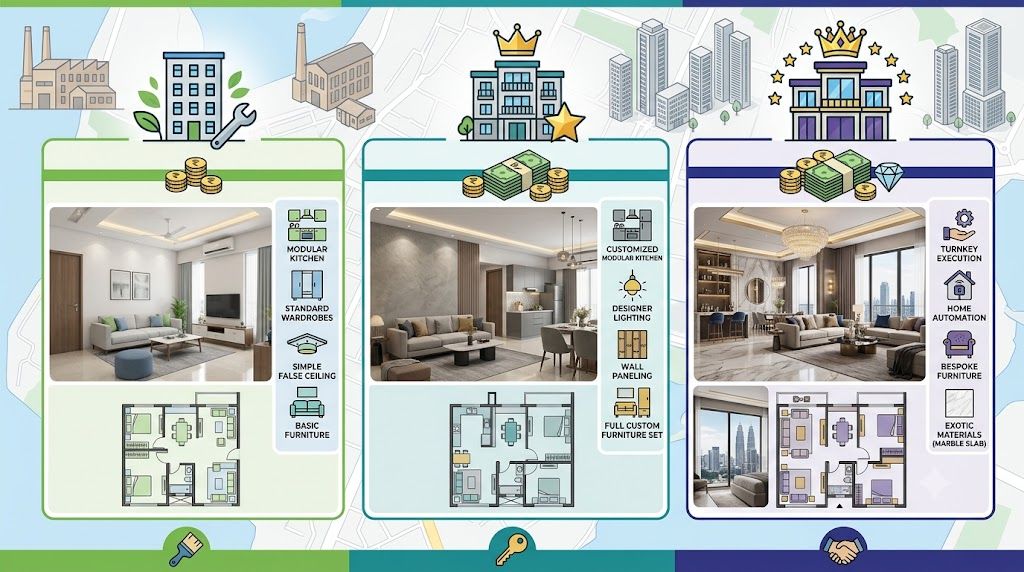 2 BHK Interior Design Cost in Lower Parel, Mumbai
