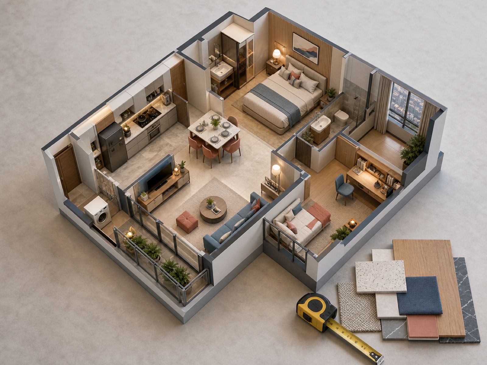 2 BHK Interior Design Cost in Bandra East, Mumbai
