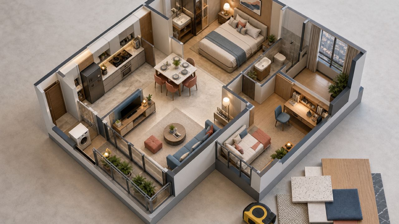 2 BHK Interior Design Cost in Bandra East, Mumbai