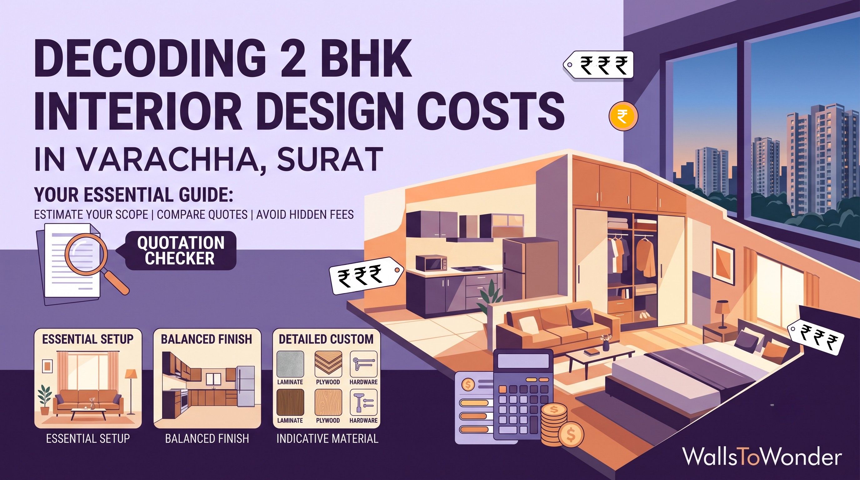 2 BHK Interior Design Cost in Varachha, Surat: A Budget Guide