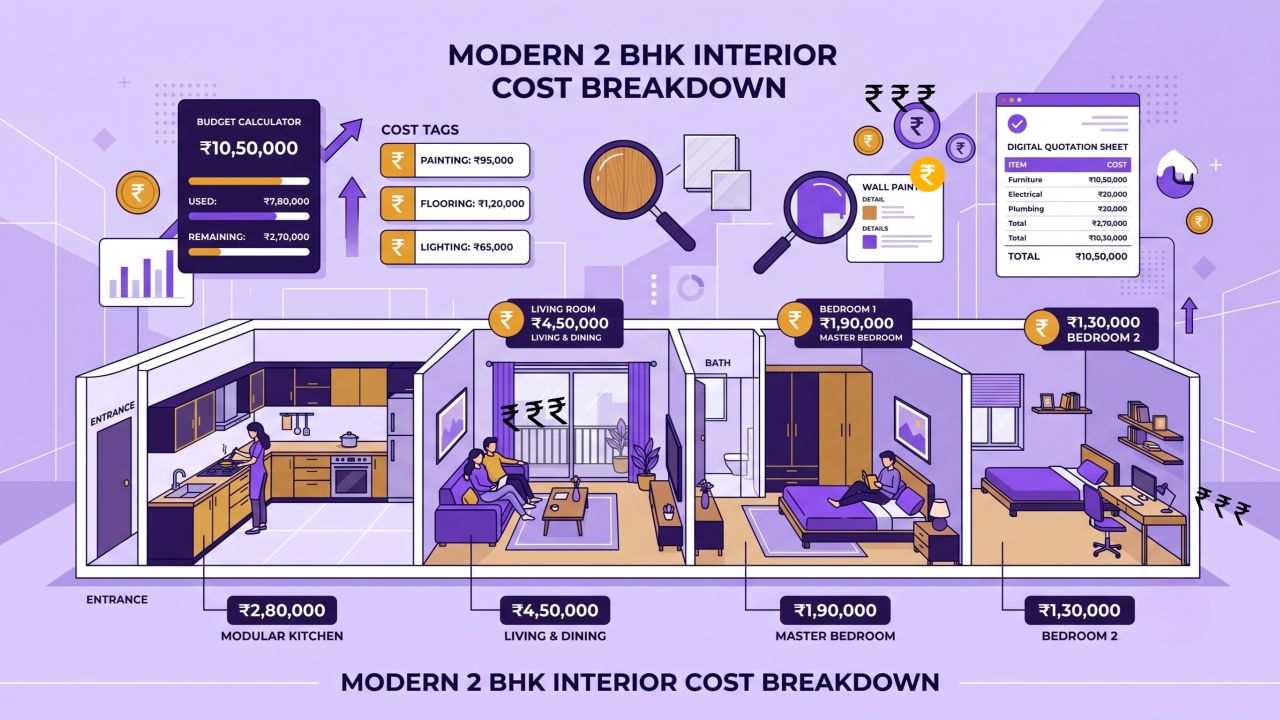 2 BHK Interior Design Cost in Vesu, Surat: A Practical Planning Guide