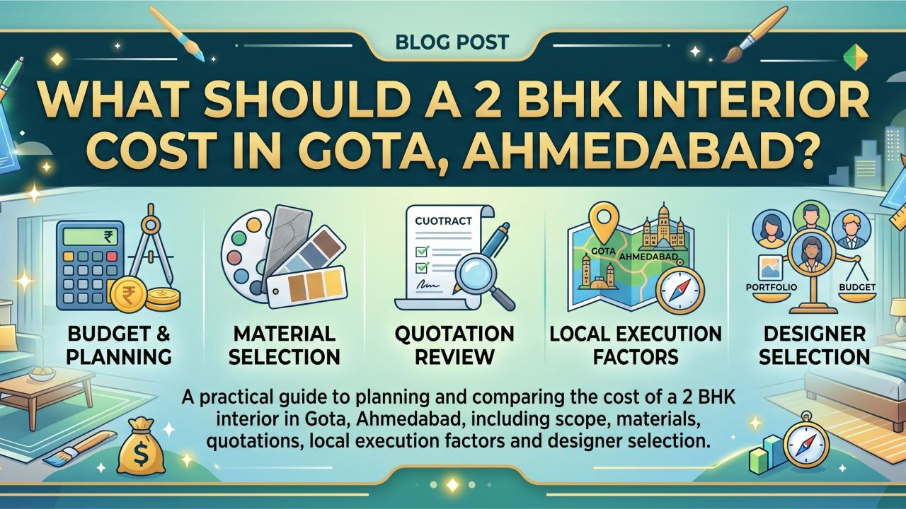 What Should a 2 BHK Interior Cost in Gota, Ahmedabad?