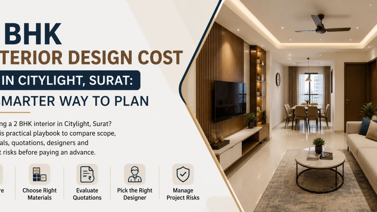 2 BHK Interior Design Cost in Citylight, Surat: A Smarter Way to Plan
