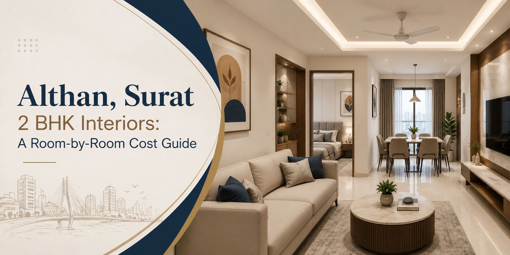 Althan, Surat 2 BHK Interiors: A Room-by-Room Cost Guide