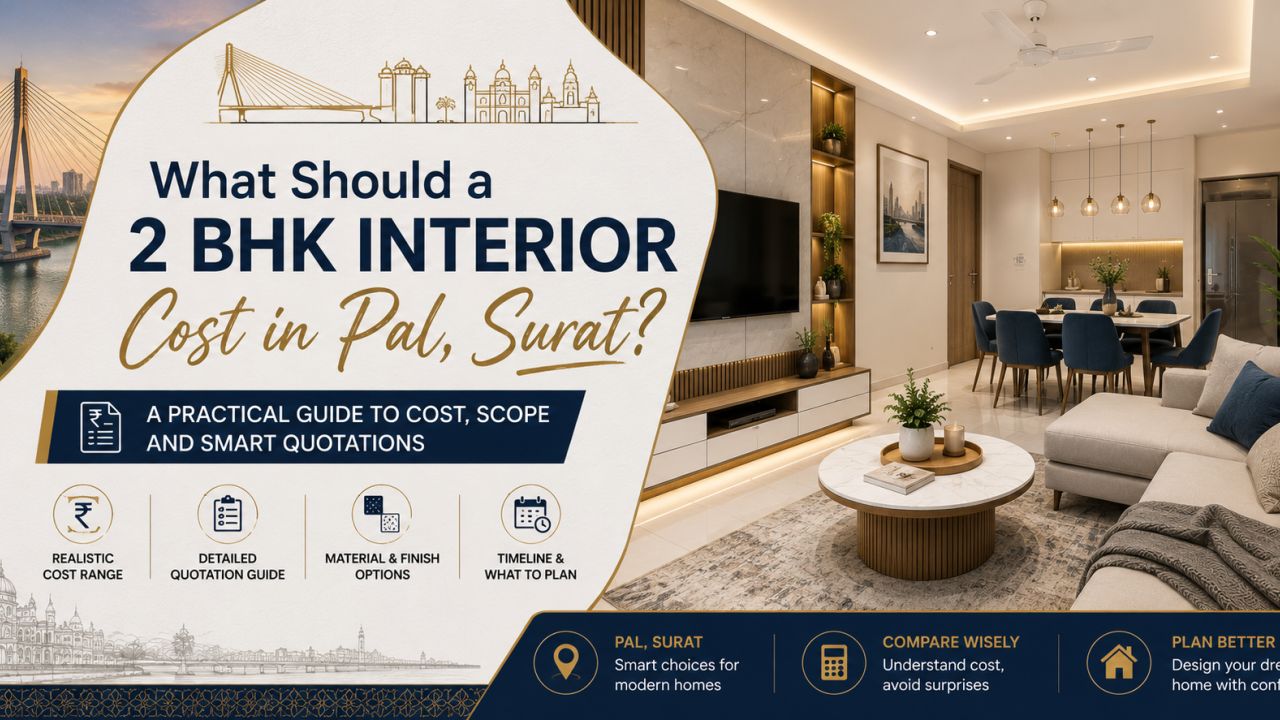 What Should a 2 BHK Interior Cost in Pal, Surat?