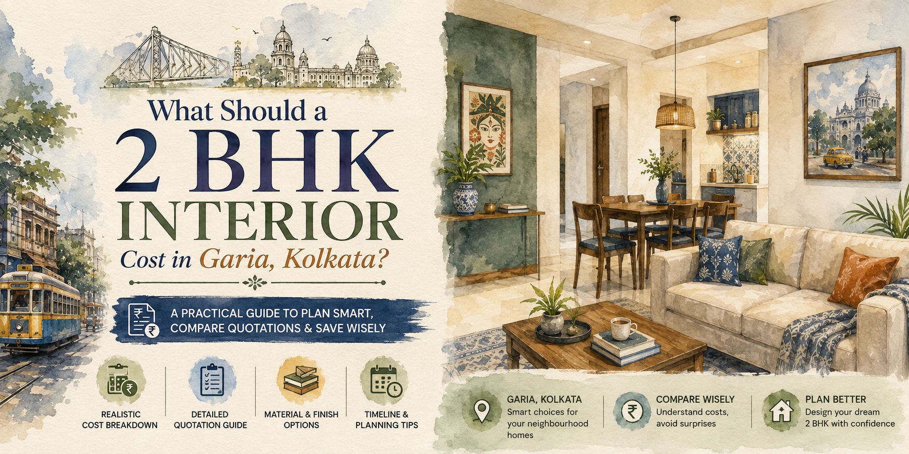 What Should a 2 BHK Interior Cost in Garia, Kolkata?