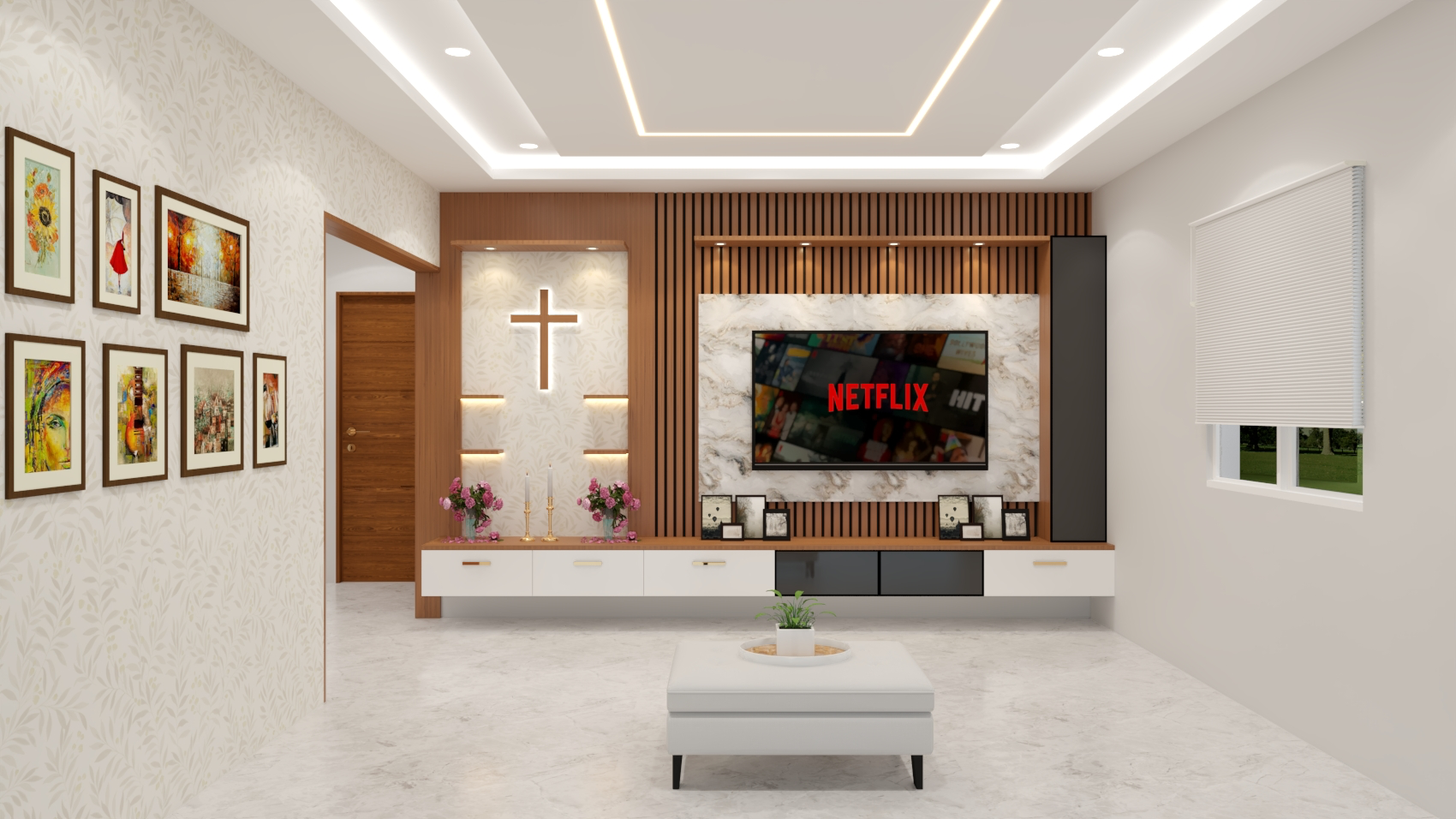 Contemporary 2BHK Flat Interior