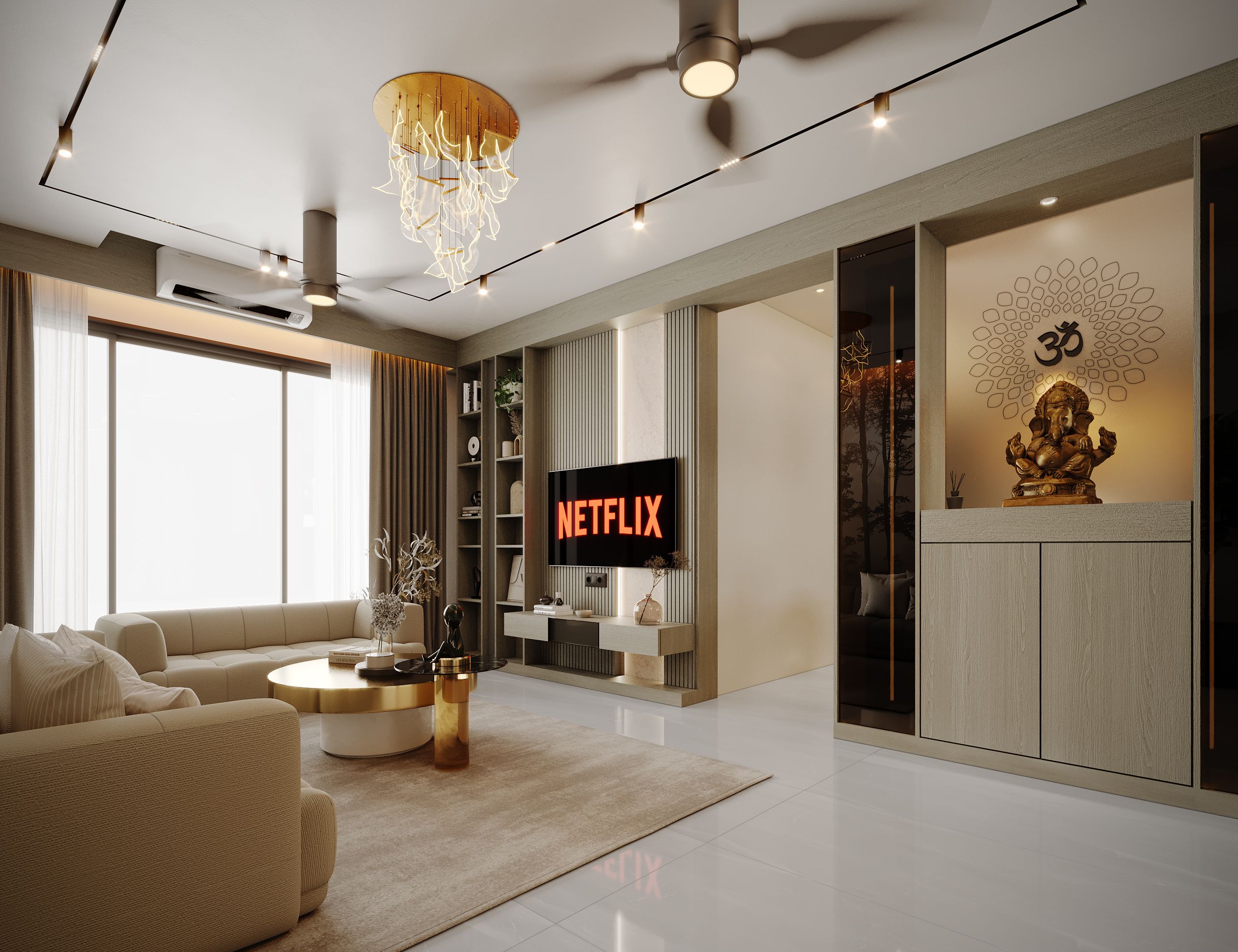 Modern 3BHK Sample House Interior