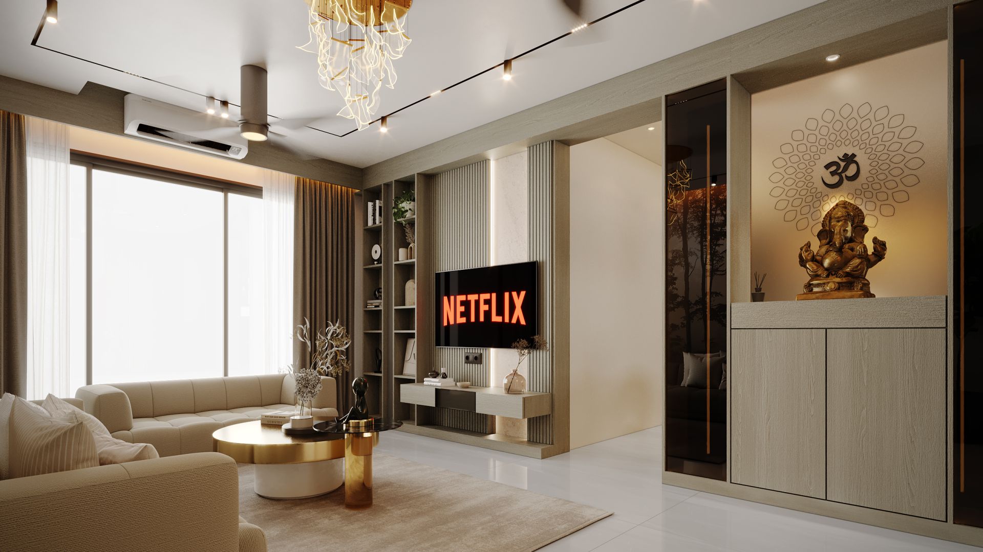 Modern 3BHK Sample House Interior